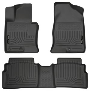 Hyundai Sonata Floor Liners - Front + Rear - Husky Liners - WeatherBeater Combo - Black - `11-`12